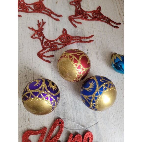Hope Reindeer‎ unique ball ornament Xmas glitter set gold - Picture 3 of 10